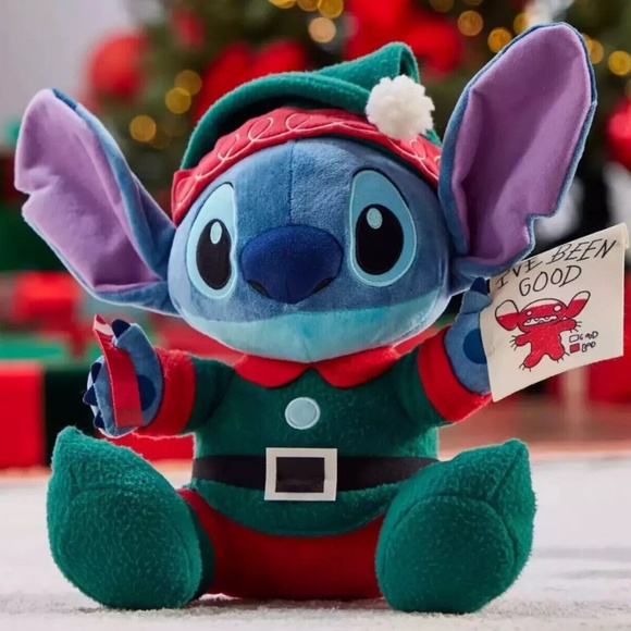 2024 Disney Parks Christmas Elf Stitch Holiday Stitch Plush Toy 14" - NEW - Picture 2 of 3